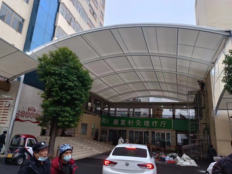 吴兴区推拉雨棚定制厂家，仓库通道、卸货区移动伸缩棚搭建-2