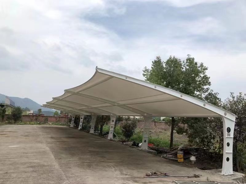 吴兴区小区改造停车棚工程,膜结构非机动车棚定制厂家-2